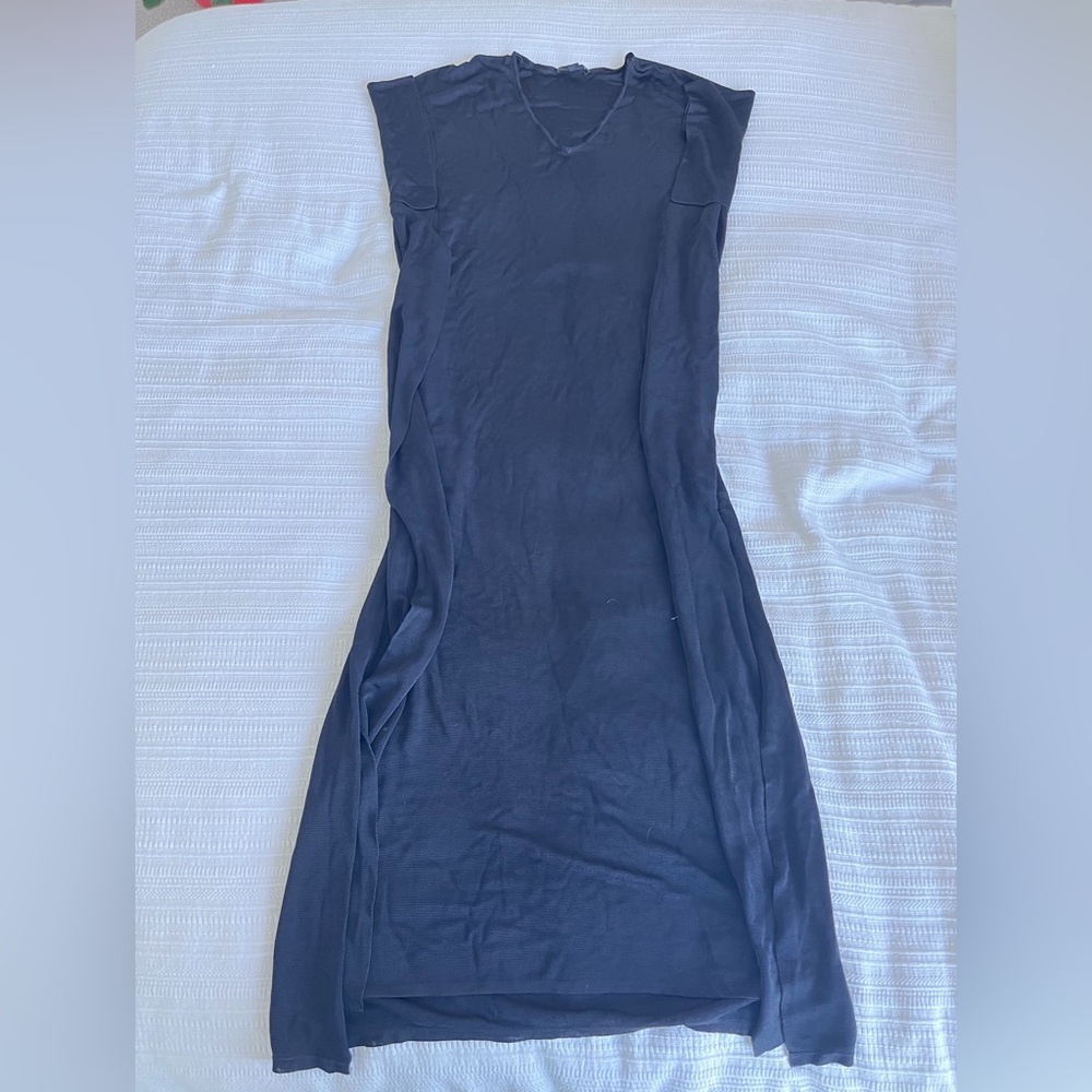COS black cap sleeves dress